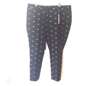 Loft dachshund print ankle pants in 20 plus NWT